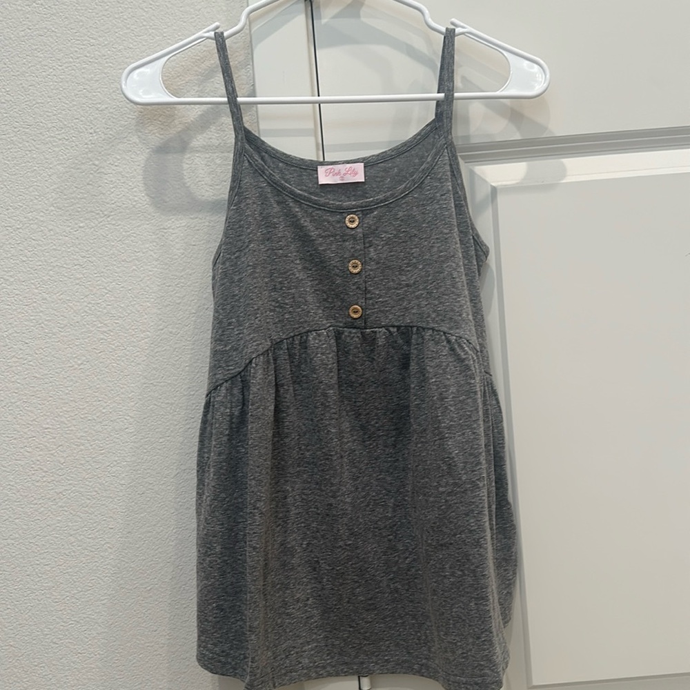 Pink Lily Envy Me/ Grey Tank- Small